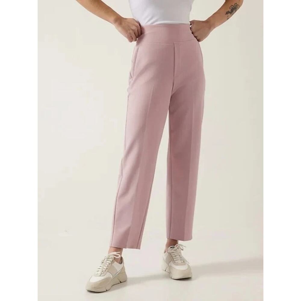 Athleta 4P SM Petite Endless High Rise Pant, Smoked Mauve Pink Pants Elastic